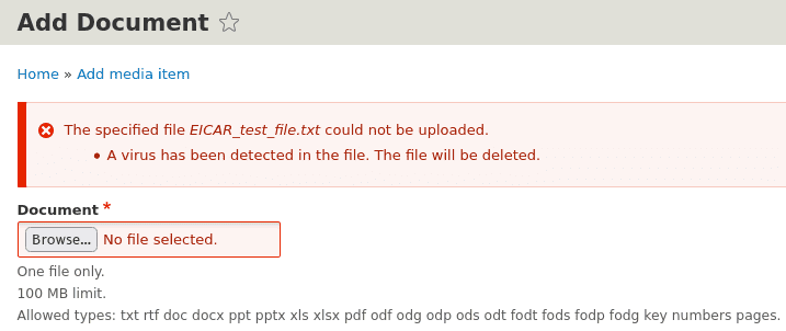 A file we try to upload, but was blocked by the anti-virus