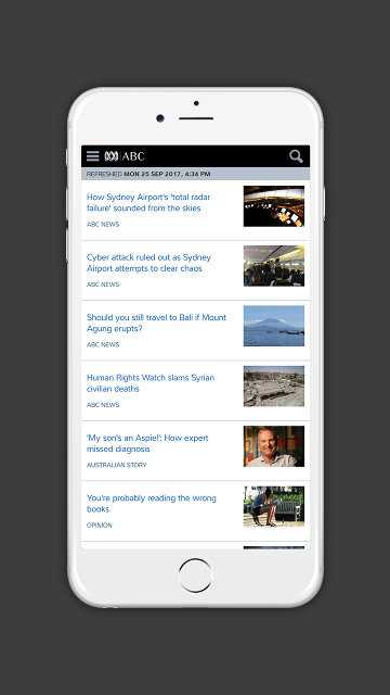 The dedicated ABC mobile site